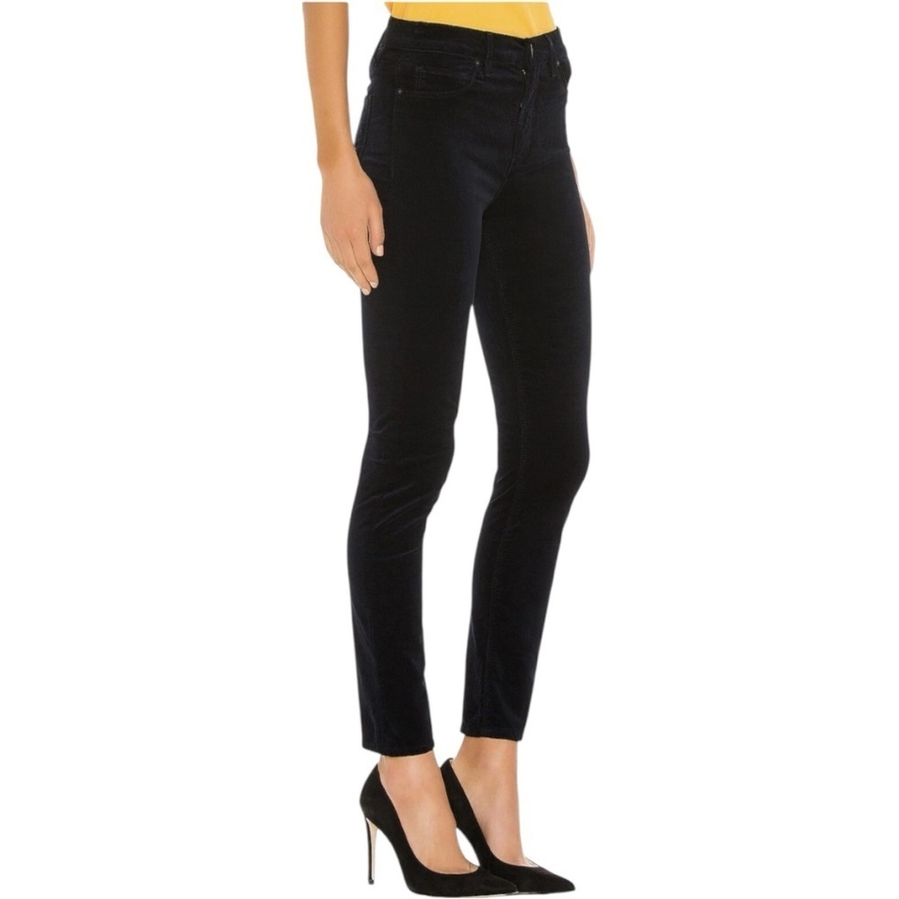 HUDSON JEANS Barbara High-Waisted Skinny Ankle Jeans in Black Velvet